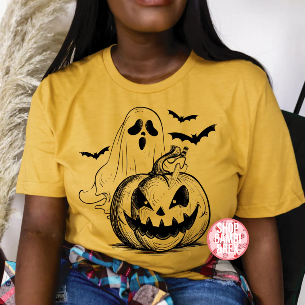 Pumpkin&Ghost T Shirt OR Sweatshirt