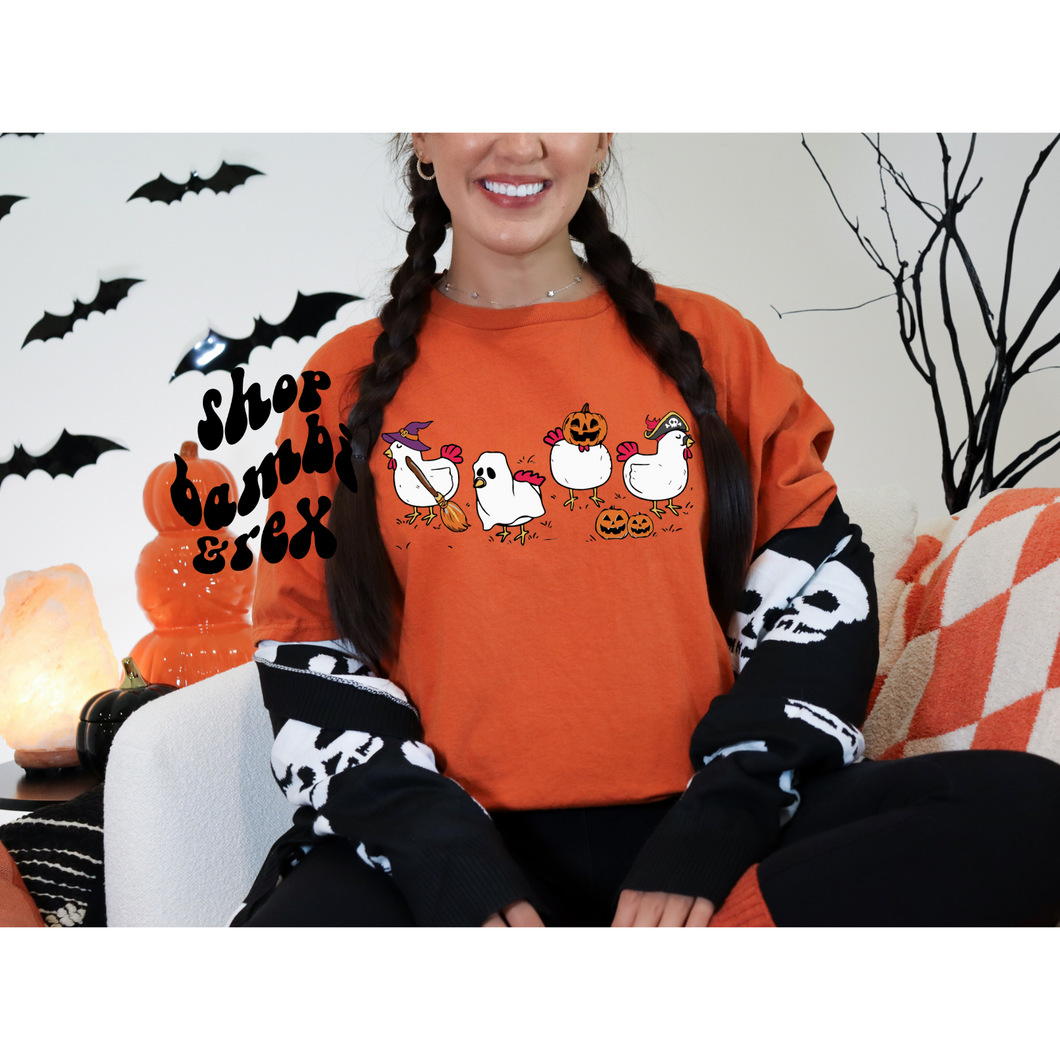 Halloween Chickens T Shirt OR Sweatshirt