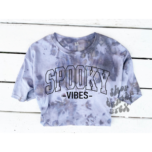 Spooky Vibes Ice Dye T Shirt