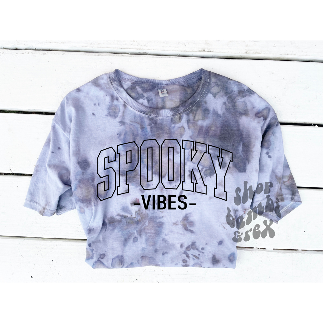 Spooky Vibes Ice Dye T Shirt
