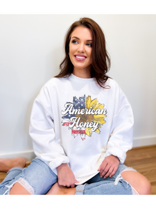 American Honey Sunflower Patriotic Tee OR Sweatshirt