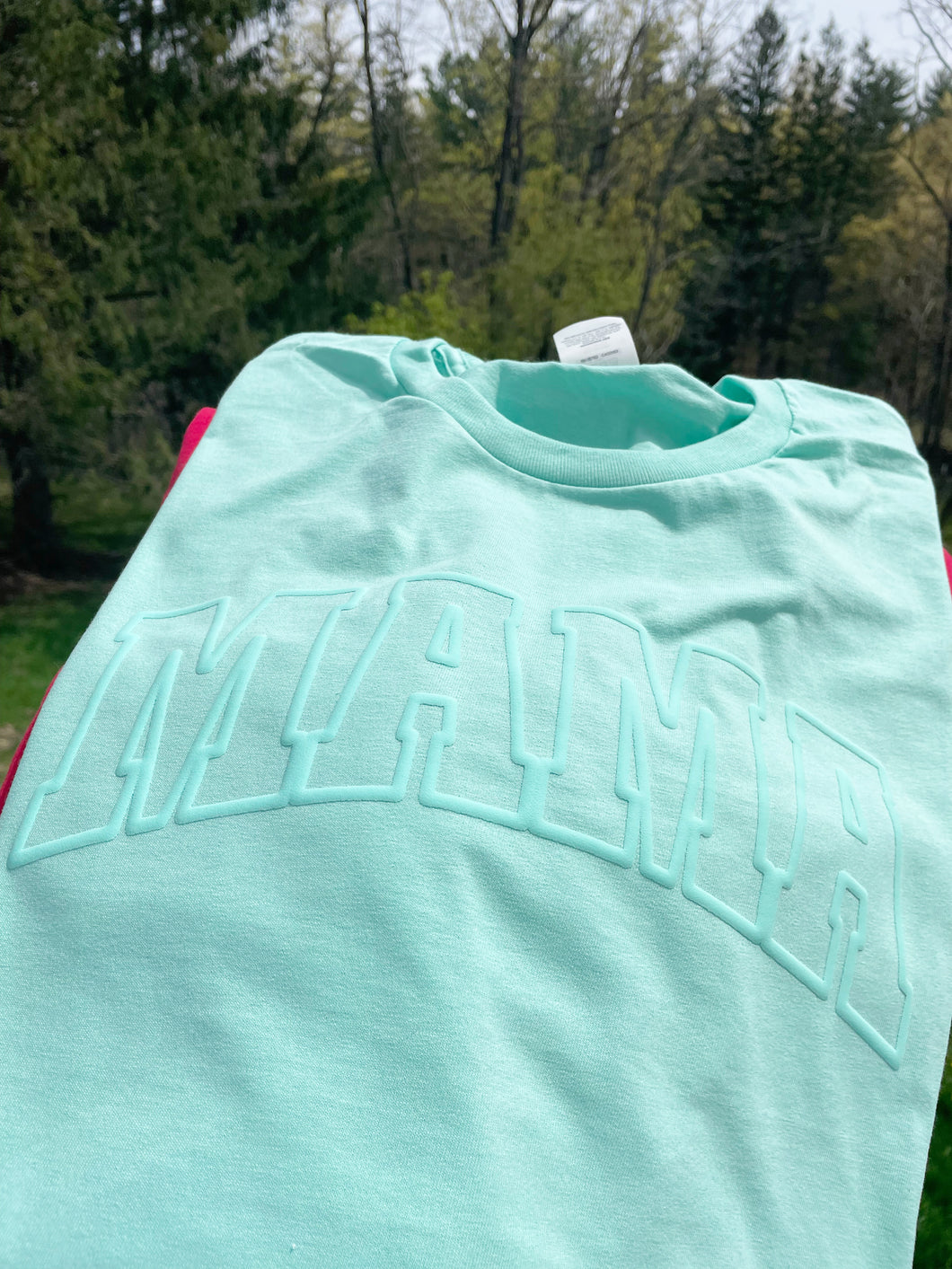 Mama Mint Puff Print T Shirt