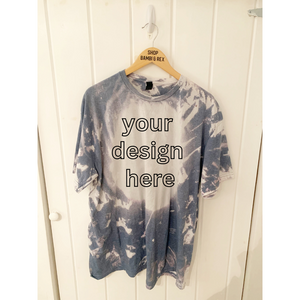 You Pick Design Bleached T Shirt Indigo 2XL