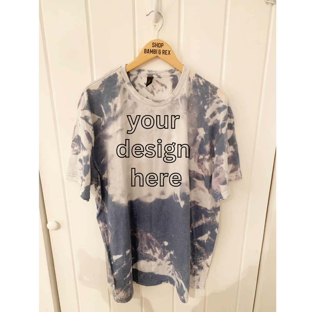 You Pick Design Bleached T Shirt Indigo 2XL
