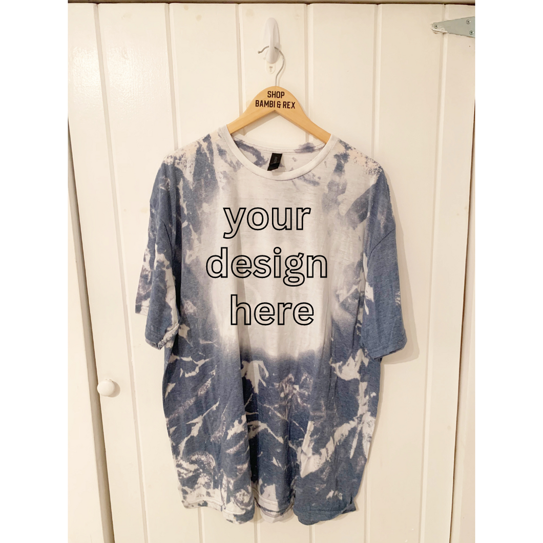 You Pick Design Bleached T Shirt Indigo 3XL