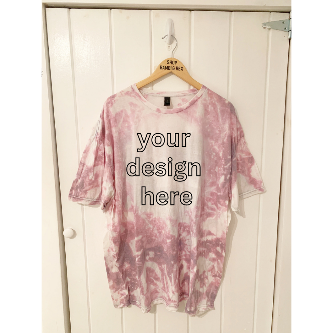 You Pick Design Bleached T Shirt Mauve 3XL
