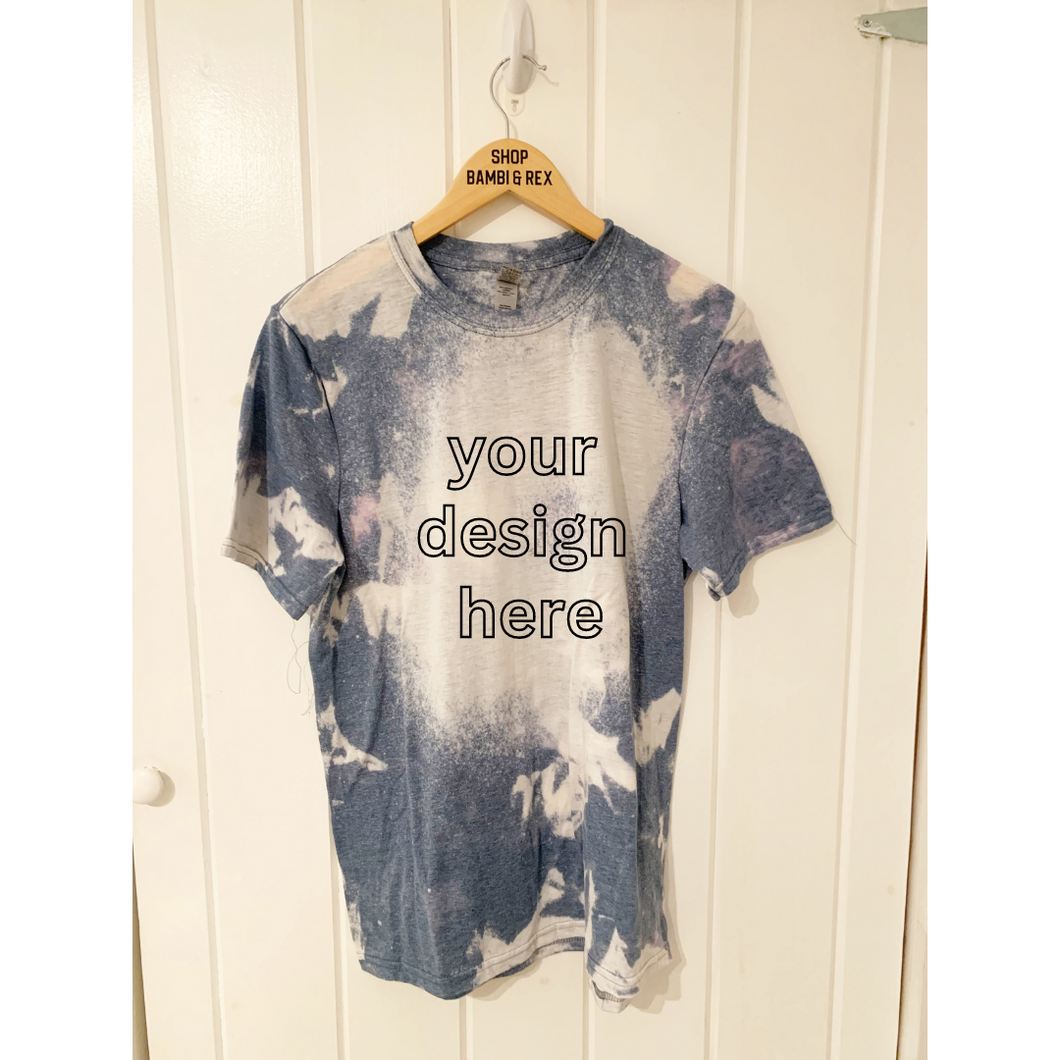 You Pick Design Bleached T Shirt Indigo Medium