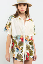Need a Vacation POL Floral Print Button Down Shirt