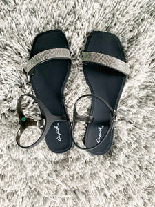 Black Rhinestone Jelly Sandals