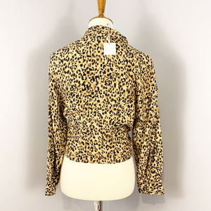 Zara TRF Leopard Print Button Down Size Extra Small