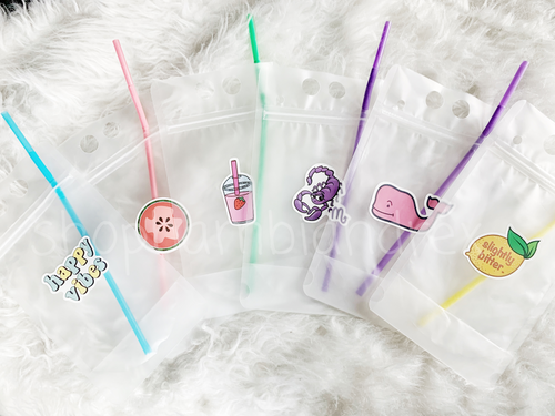 Reusable Drink Pouch With Straw