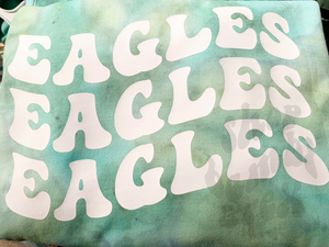 Eagles Ice Dye Crewneck Sweatshirt OR T Shirt * Other dye colors available