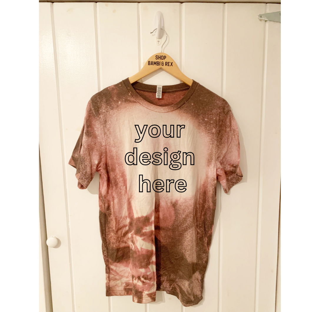 You Pick Design Bleached T Shirt Brown Large