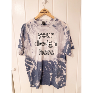You Pick Design Bleached T Shirt Indigo Large