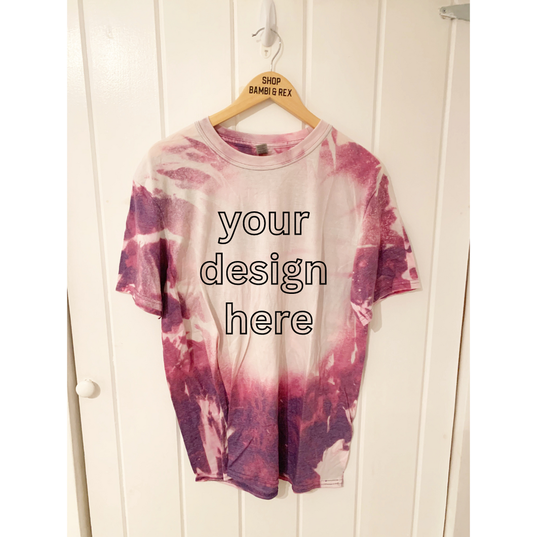 You Pick Design Bleached T Shirt Purple Large