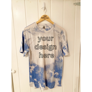 You Pick Design Bleached T Shirt Royal Large