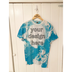 You Pick Design Bleached T Shirt Blue Medium