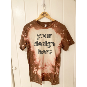 You Pick Design Bleached T Shirt Brown Medium