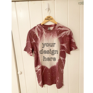 You Pick Design Bleached T Shirt Maroon Medium