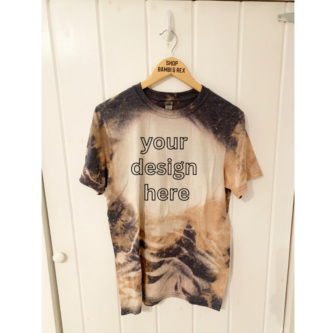 You Pick Design Bleached T Shirt Navy Medium
