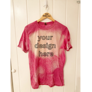 You Pick Design Bleached T Shirt Pink Medium