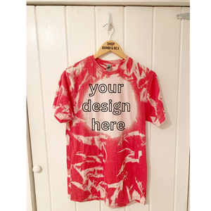You Pick Design Bleached T Shirt Red Medium
