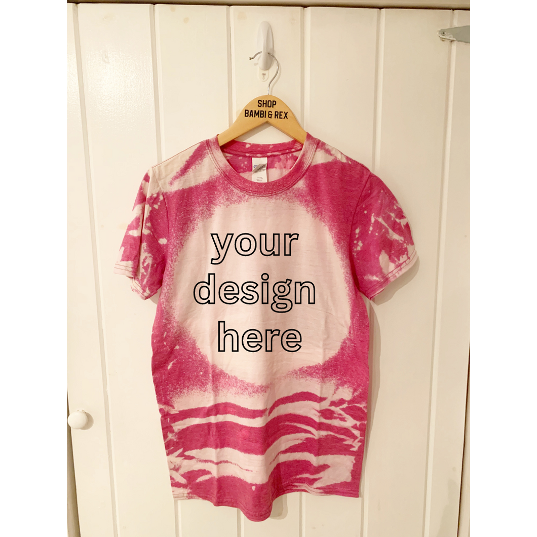 You Pick Design Bleached T Shirt Berry Small