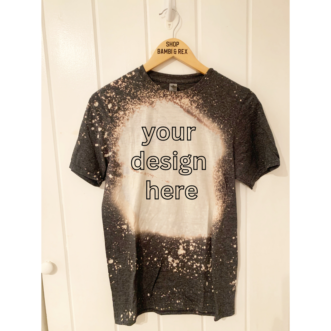 You Pick Design Bleached T Shirt Gray Small