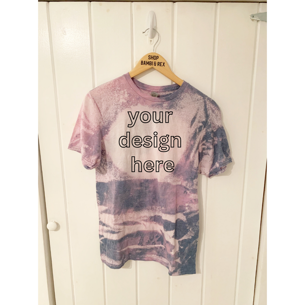 You Pick Design Bleached T Shirt Indigo Small