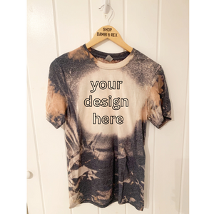 You Pick Design Bleached T Shirt Navy Small
