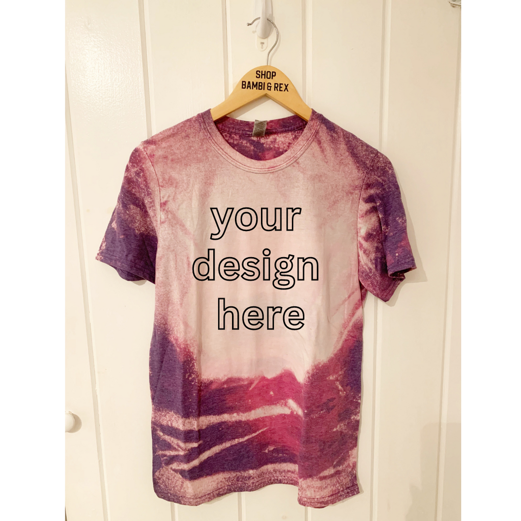 You Pick Design Bleached T Shirt Purple Small