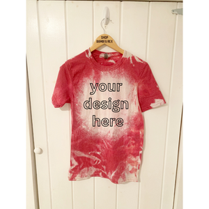 You Pick Design Bleached T Shirt Red Small