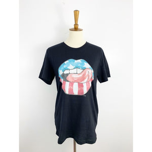 Red White Blue Lips Graphic T Shirt