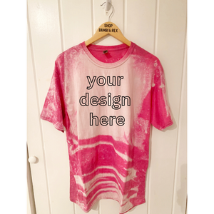 You Pick Design Bleached T Shirt Pink Extra Large