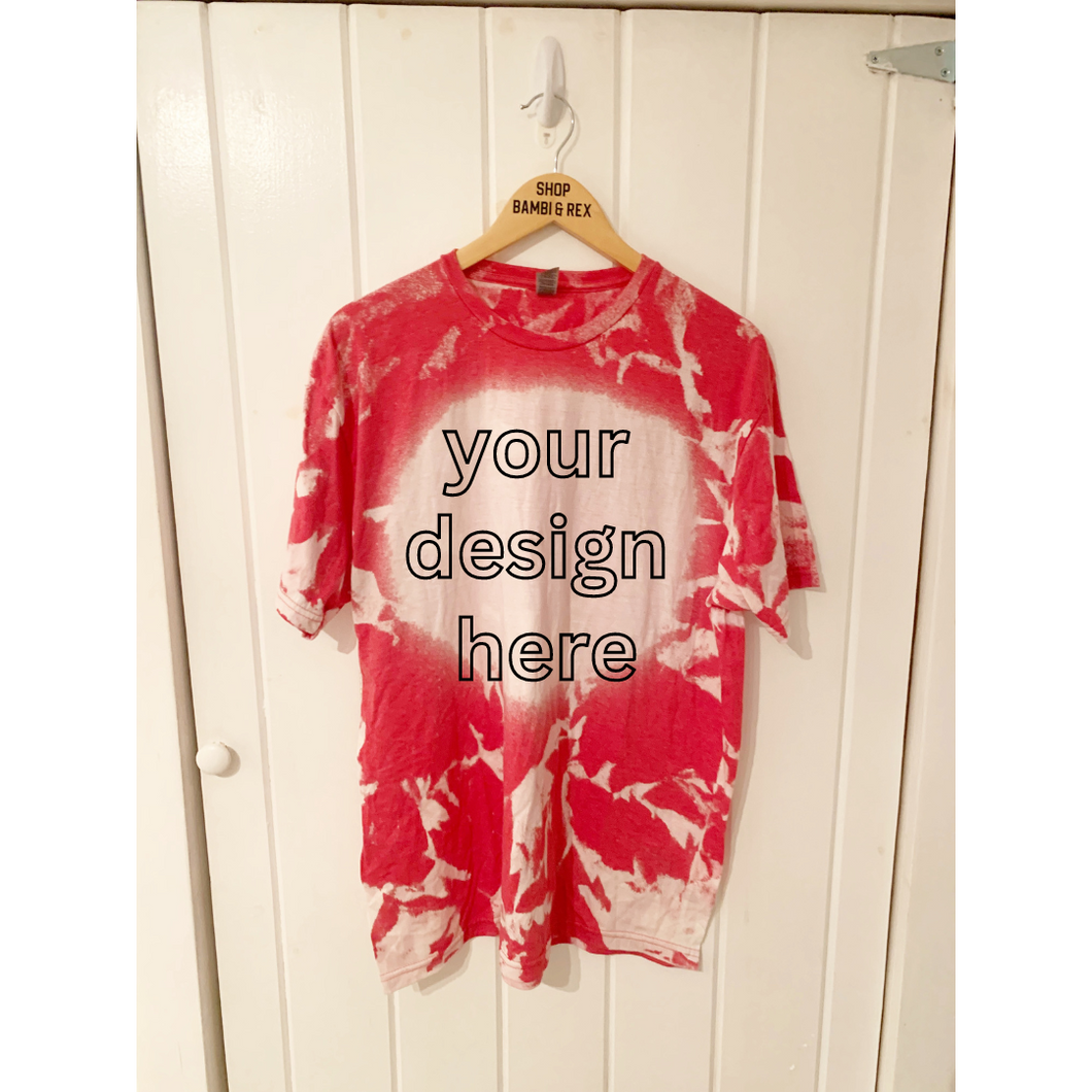 You Pick Design Bleached T Shirt Red Extra Large