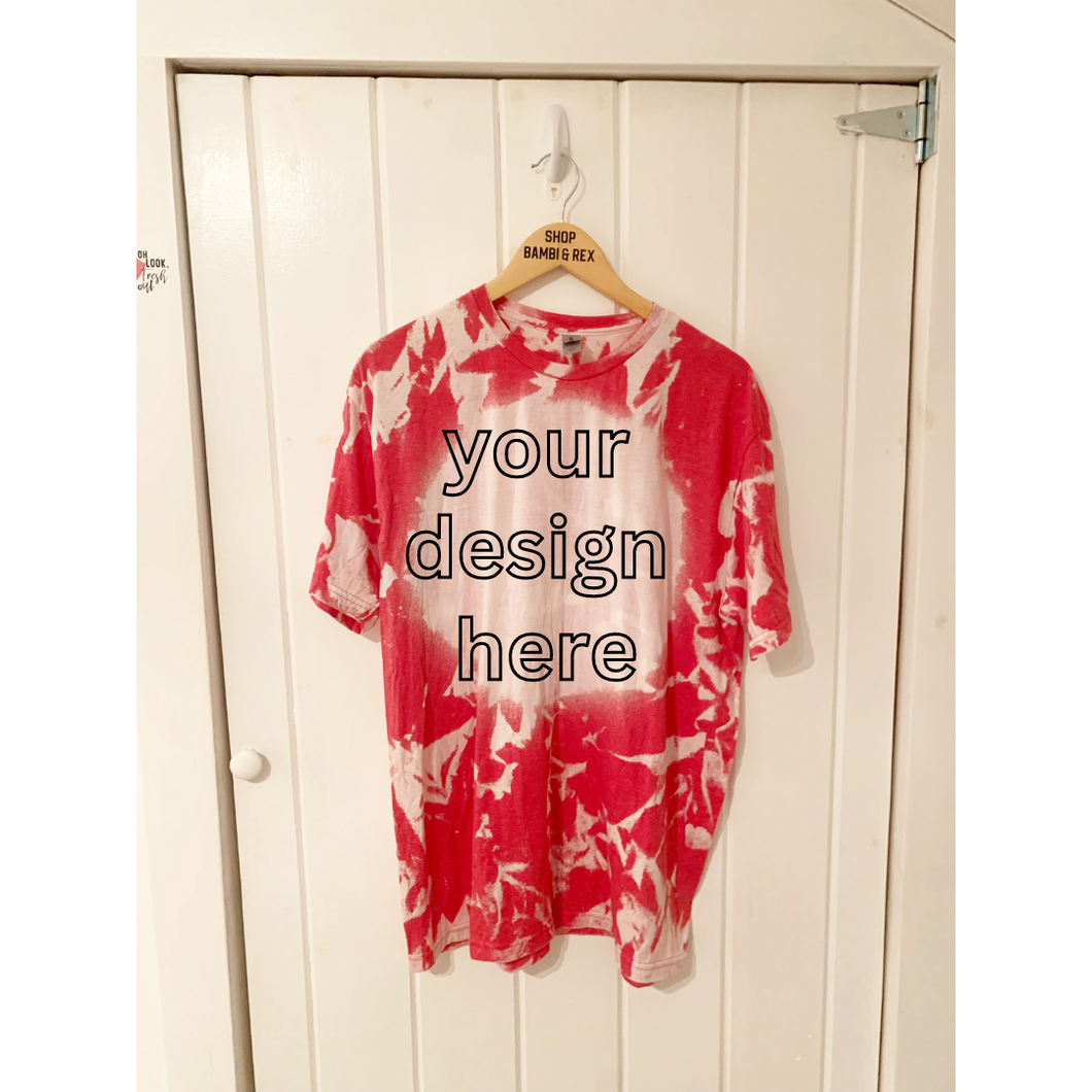 You Pick Design Bleached T Shirt Red Extra Large